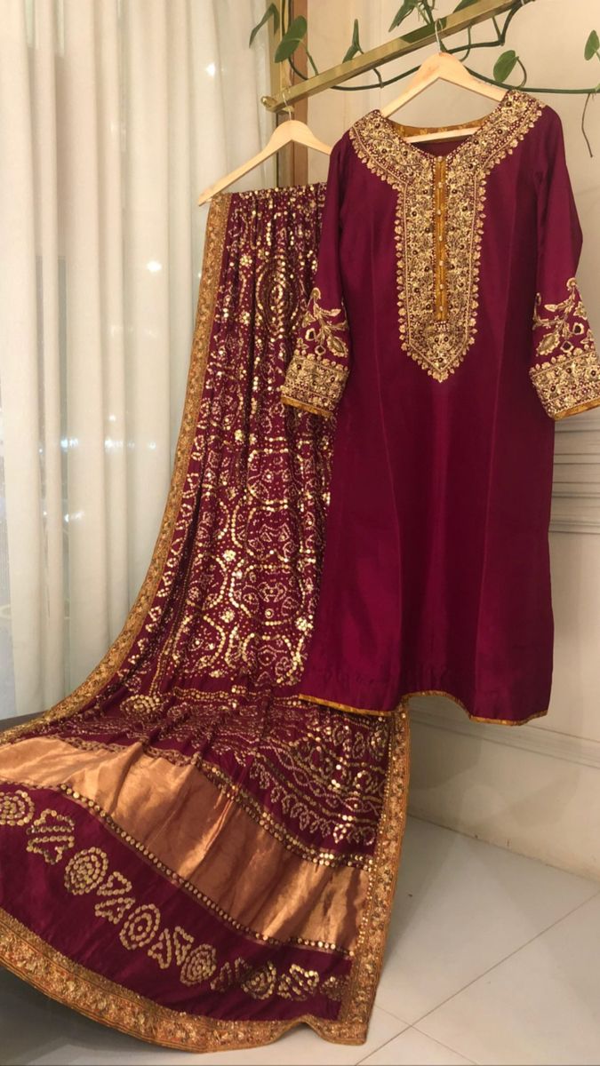 Handmade Kamdani Work Suit(Unstitched)